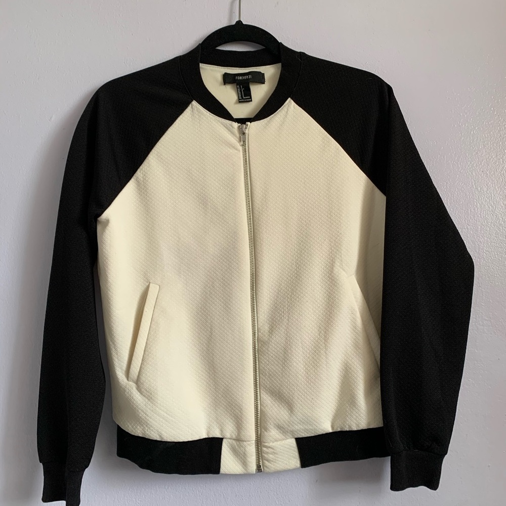 Forever 21 • Black and Ivory Bomber Jacket